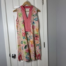 Spartina 449 Sundress Medium Pink & White Floral Made In Peru