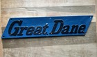 New ListingVintage “Great Dane “ Semi Truck Emblem Cast Aluminum Metal Blue Background