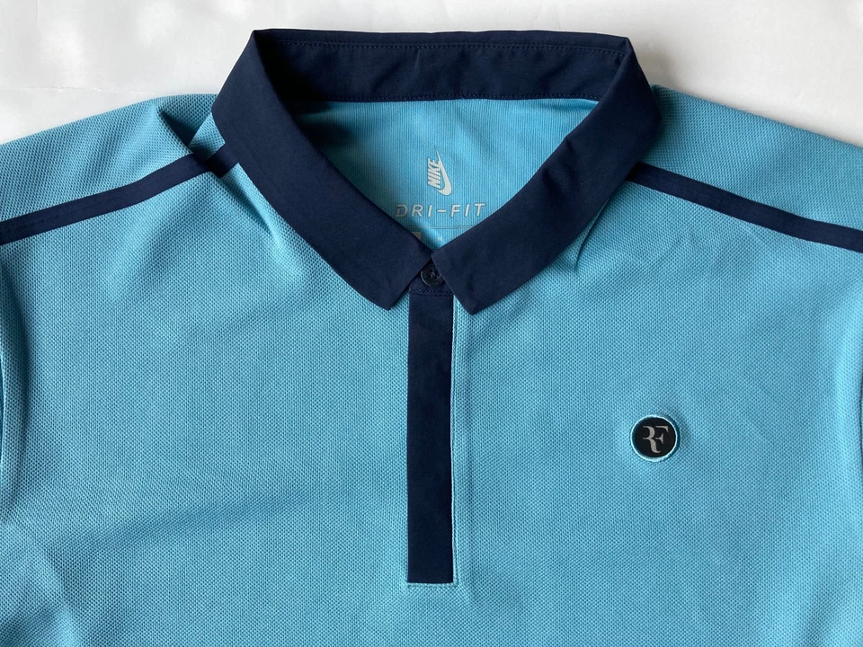 Футболка поло для тенниса Nike Court NikeLab X Federer RF лето 2017 M синяя 886519-449 - Изображение 3 из 4