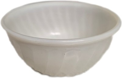 Vintage Fire King White Swirl Mixing Bowl 7'' milk Glass Anchor Hocking 1950s MCM