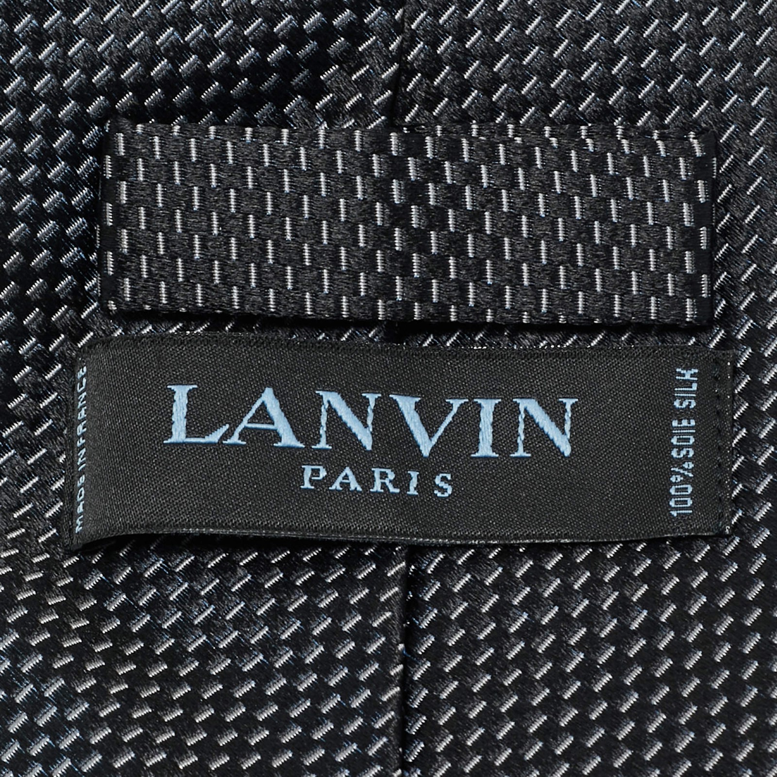 Lanvin Black Patterned Silk Tie - image 3