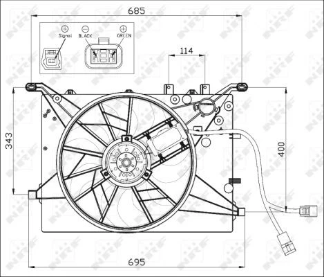 FAN ENGINE COOLING 47460 FOR D 5244 T5 2.4L B5204T3/5204T4/5204T5 2.0L 5cyl 2.9L - Image 4 of 4