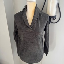 Barefoot Dreams CozyChic Ultra Lite  Ribbed Pullover Sweater, Gray, Small NWT