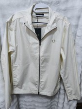 Fred Perry Jacket Cream Full Zip Harrington Style Size M New Tags