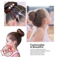 Kitjans 3" Black Hair Bun Maker Donut Ring Short Thin Hair 2pc