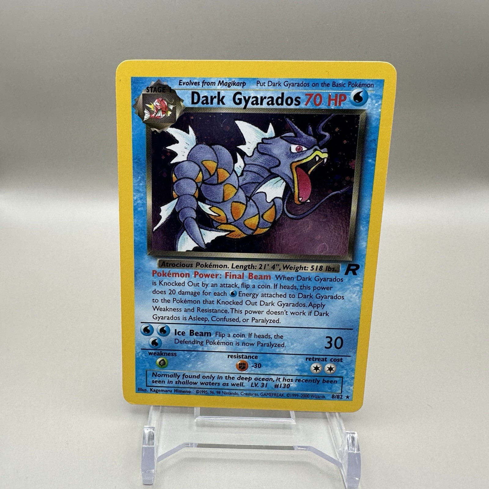 Dark Gyarados Swirl 🌀 8/82 Holo Rare Team Rocket 2000 Pokemon NM