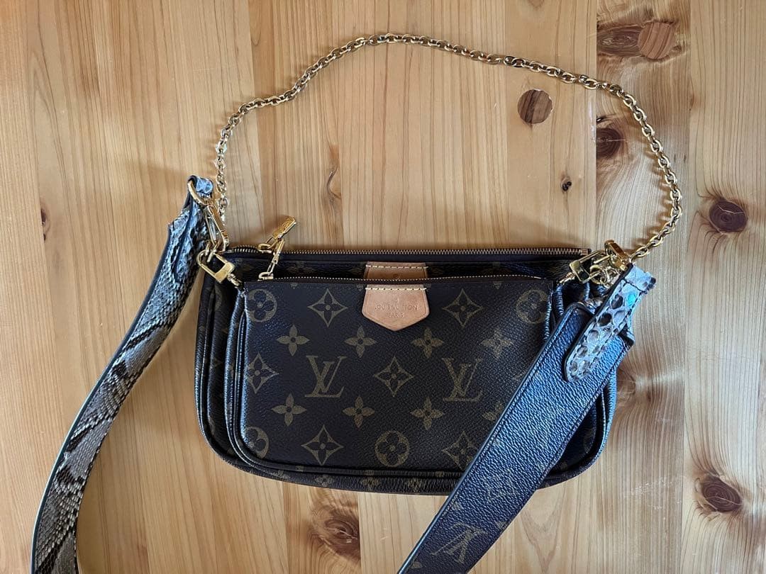Louis Vuitton Monogram & Python Reversible Should… - image 4