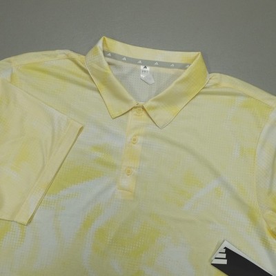 Adidas Ultimate Move Mesh Polo Golf Shirt Men's Size L Vanilla Abstract