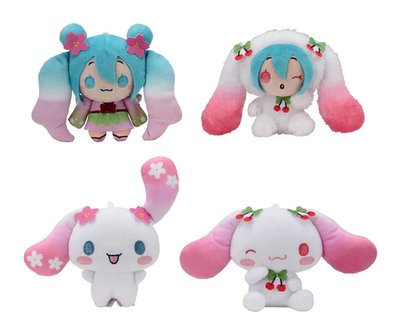 Hatsune Miku x Cinnamoroll Plush Mascot Set of 4 Cherry Blossom