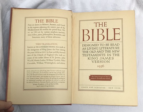 The Bible Designed to Be Read as Living Literature 1936 Ernest Sutherland Bates - Imagen 5 de 8