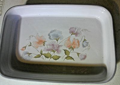 Denby Encore Shallow Roaster / Serving Dish ~ 11'' x 9'' 2'' ~ Flower Deign