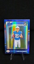 Ladd McConkey 2024 Panini Donruss Optic Rated Rookie Blue Hyper Prizm Card# 266