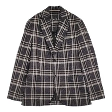 CIRCOLO 1901 Made in Romania 44 Check 2B tailored jacket Gray white 5-1210T♪