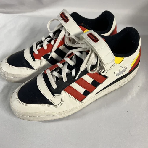 Taglia 14 Adidas Forum Low Legend inchiostro rosso. Cinghie Rosso Giallo Blu Bianco