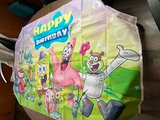 Juego Completo 51 Piezas Pantalones Cuadrados Bob Esponja Feliz Cumpleaños Fiesta Decoración...