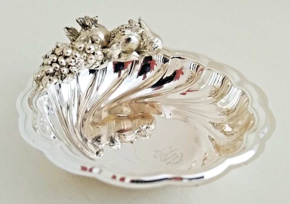 Posacenere Piccolo in Argento 1000 Placcato Silver Plated Made in Italy Buono - Immagine 2 di 4