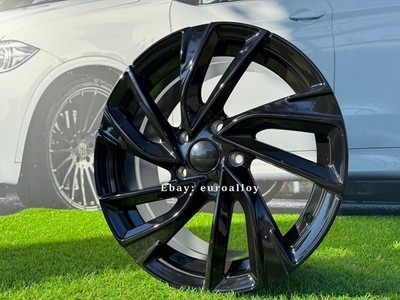 4x R18 Inch 5x100 VW Adelaide Style Black Gloss Wheels: Fits For Bora, Polo