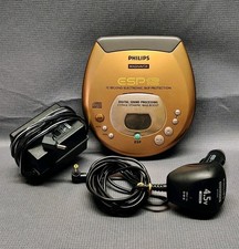 Philips Magnavox ESP 12 Portable CD Player Skip Protection w/ 2 Chargers