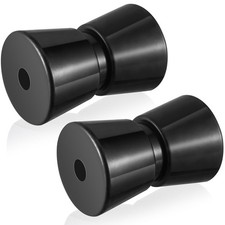 Silipull 2 Pcs Boat Trailer Roller Black Rubber Shaft Keel Robust Rubber Bow ...