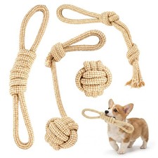 4 Pcs Dog Rope Toys for Small Dogs, Puppy Teething Toys, Tug of War Dog Toy