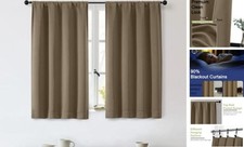 Sally Short Blackout Curtains for Bedroom Living 40"W x 45"L Pack of 2 Taupe