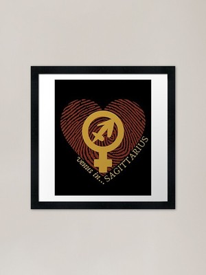 VENUS IN SAGITTARIUS HEARTPRINT VAL Framed Wall Art Poster Canvas Print Picture