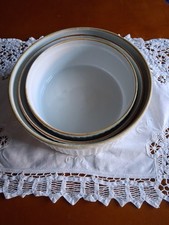 Set of 3 Vintage Pillivuyt France Porcelain Pleated Souffl Dishes White Nesting