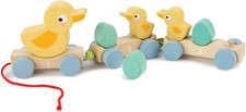 - Pull along Ducks - Classic Wooden Pull along Toy - 9Pc Duck Family Set with 1
