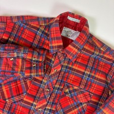Vintage Northwest Territory Plaid Flannel Shirt Jacket Men's XL Red Quilt Lined