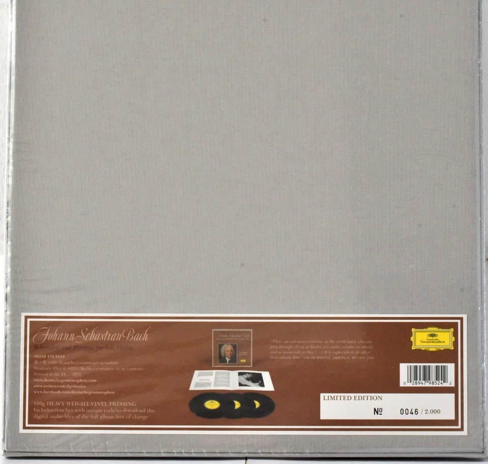 DGG STEREO GERM BACH 6 Sonata & Partitas x Solo Violin SZERYNG 3LPs BOX 180g #46 - Image 2 of 4