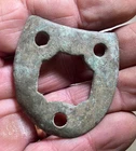 Large brass boot heel plate with design-Found Fort Craig NM in the 1960's