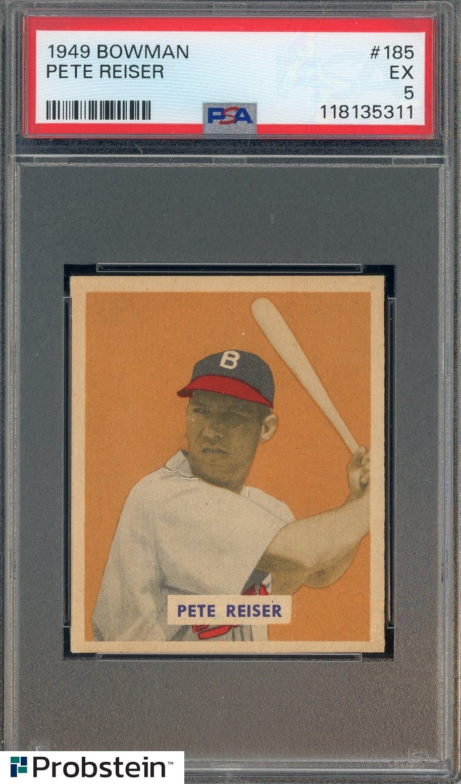 1949 Bowman #185 Pete Reiser Boston Braves PSA 5 EX