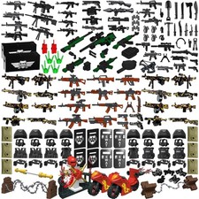 Militärwaffen Set, Zubehör, Helme, Körperschutz, Minifiguren, kompatibel