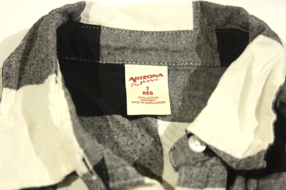 Vestido Camisa Arizona Jean Negro Blanco A Cuadros Talla 7 Reg Niñas Foto 4 de 4