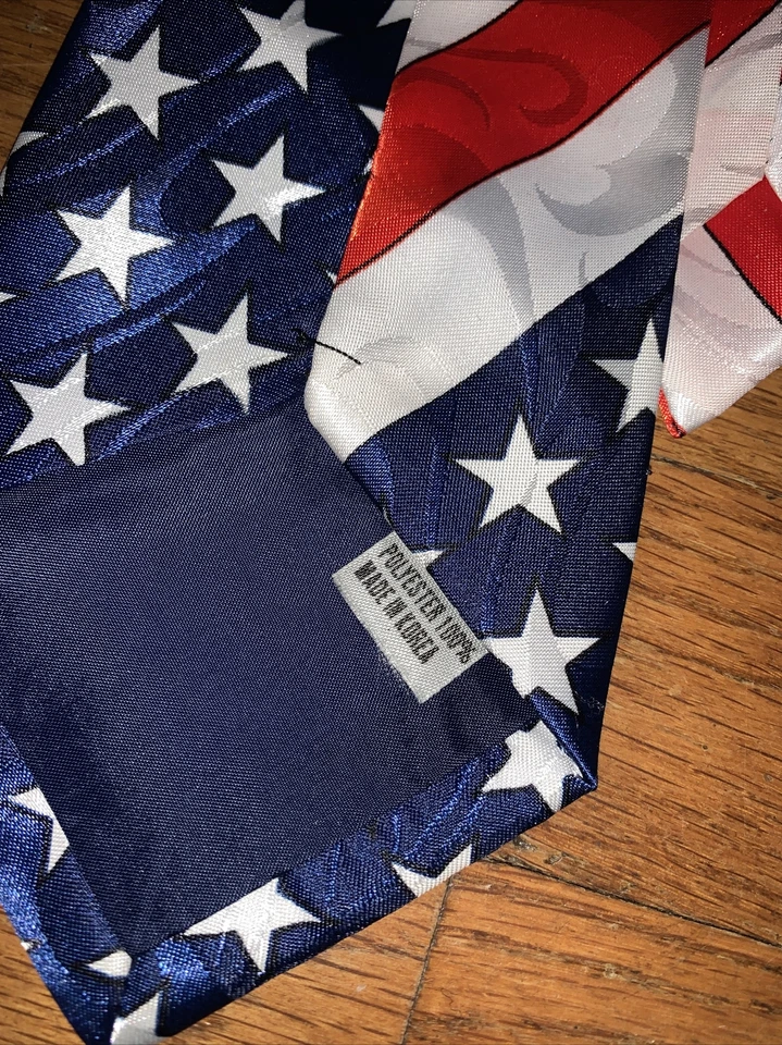 Corbata Patriótica Roja Blanca Azul EE. UU. BANDERA Estrellas Rayas ÚNICA ENIGMA Hecha a Mano ❤️tb50 Foto 4 de 4