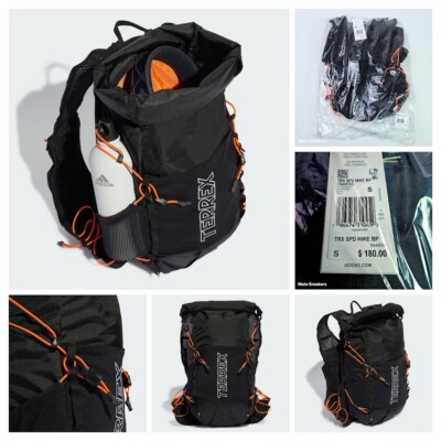 Adidas Terrex Backpack Black Orange Rugged Day Bag Pack Speed Hiking 15.6L S NWT