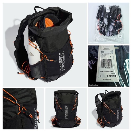 Adidas Terrex Backpack Black White Orange Day Bag Pack Speed Hiking 15.6 L S NWT - Picture 2 of 9