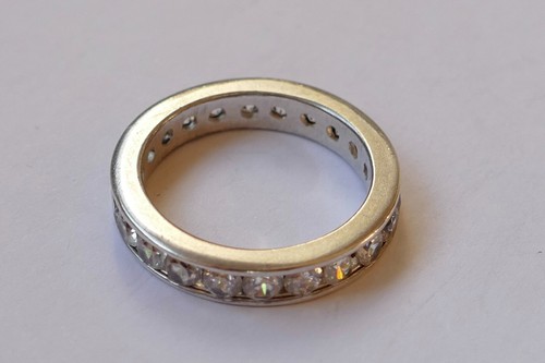 Ring MEMORY 22 Zirkonias im Brillantschliff 925 Silber Vintage um 1970 ring - Bild 3 von 4