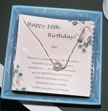 Sereney 10th birthday gifts for women 925 sterling silver chain with five pea...