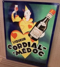 Cordial Medoc liqueur vintage ad reproduction steel sign bar decor