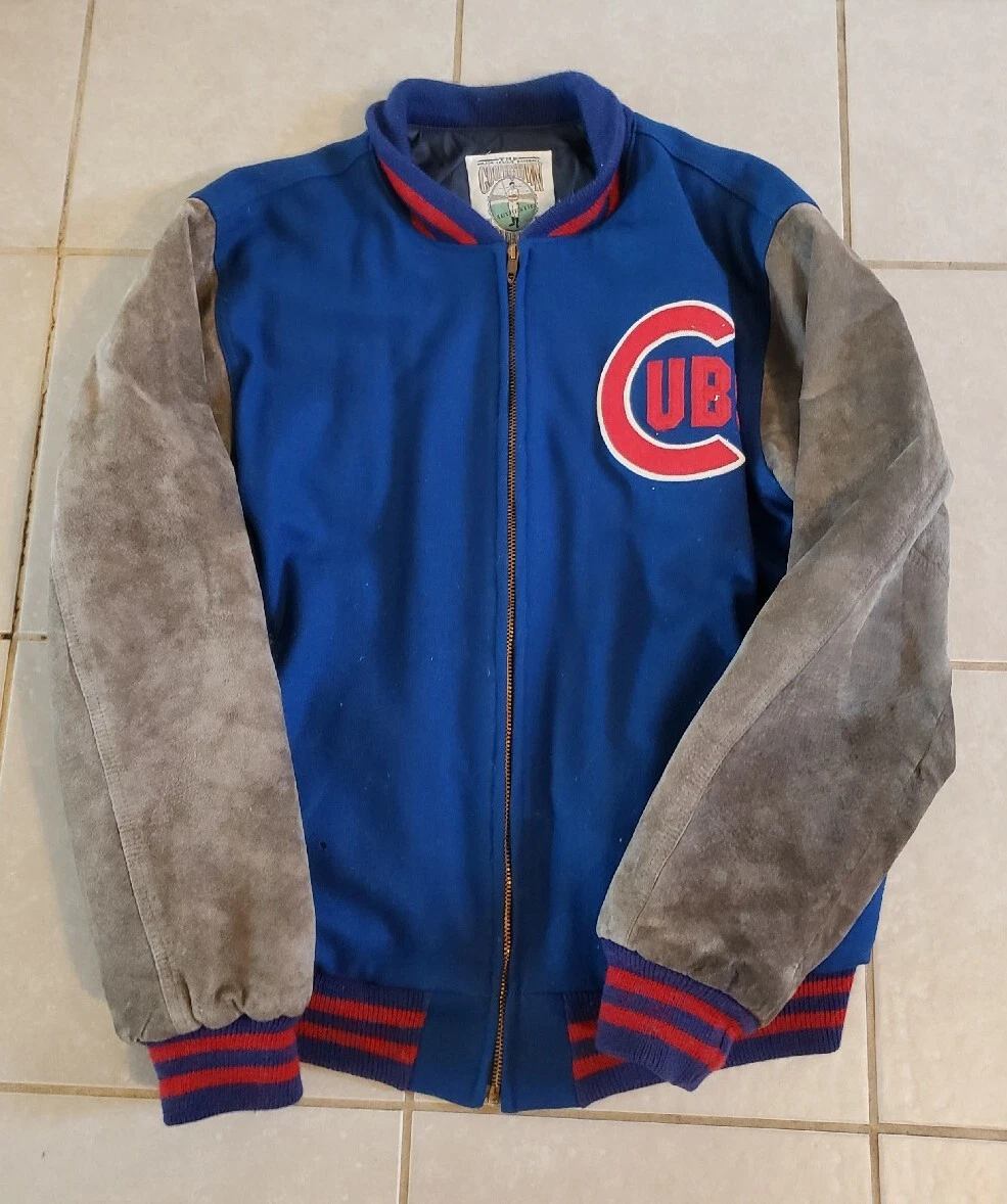 RARE Mitchell & Ness CHICAGO CUBS Baseball Jacket WOOL SUEDE