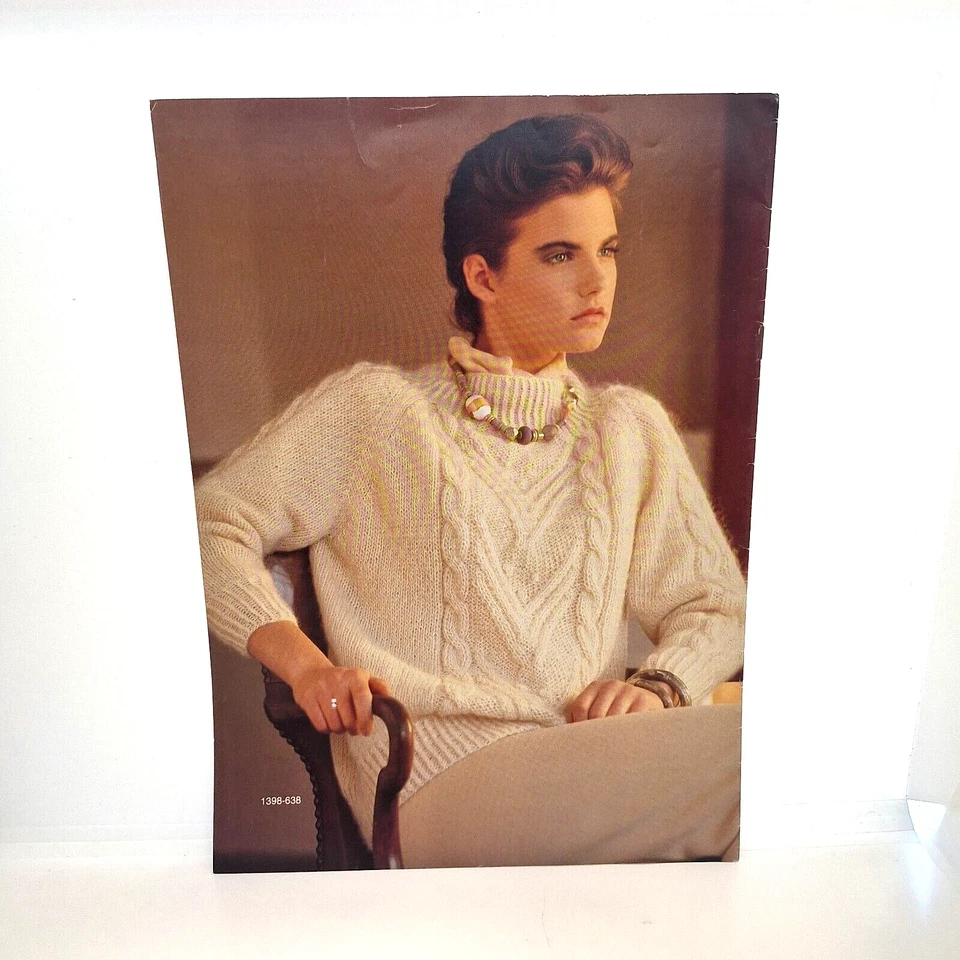 Bernat 638 Worsted Weight Sweaters Knitting & Crochet Pattern Book 1988 VTG - Image 2 of 4