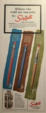 Vintage Print Ad 1955 Scripto Pens and Pencils Twist-Top Press-Top Scriptomatic