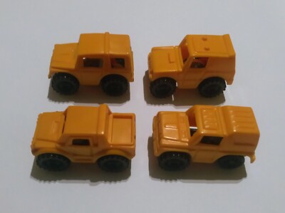 ORANGE JEEPS 4X4 OFF-ROAD MODEL CARS SET 1991 1:87 H0 KINDER SURPRISE MINIATURES