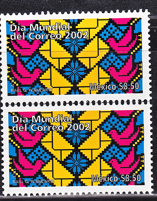 TWO $8.50 "WORLD POST DAY" FLUORESCENT & NON FLUOR SC#2295 CV$5.5+ (FLO29)*