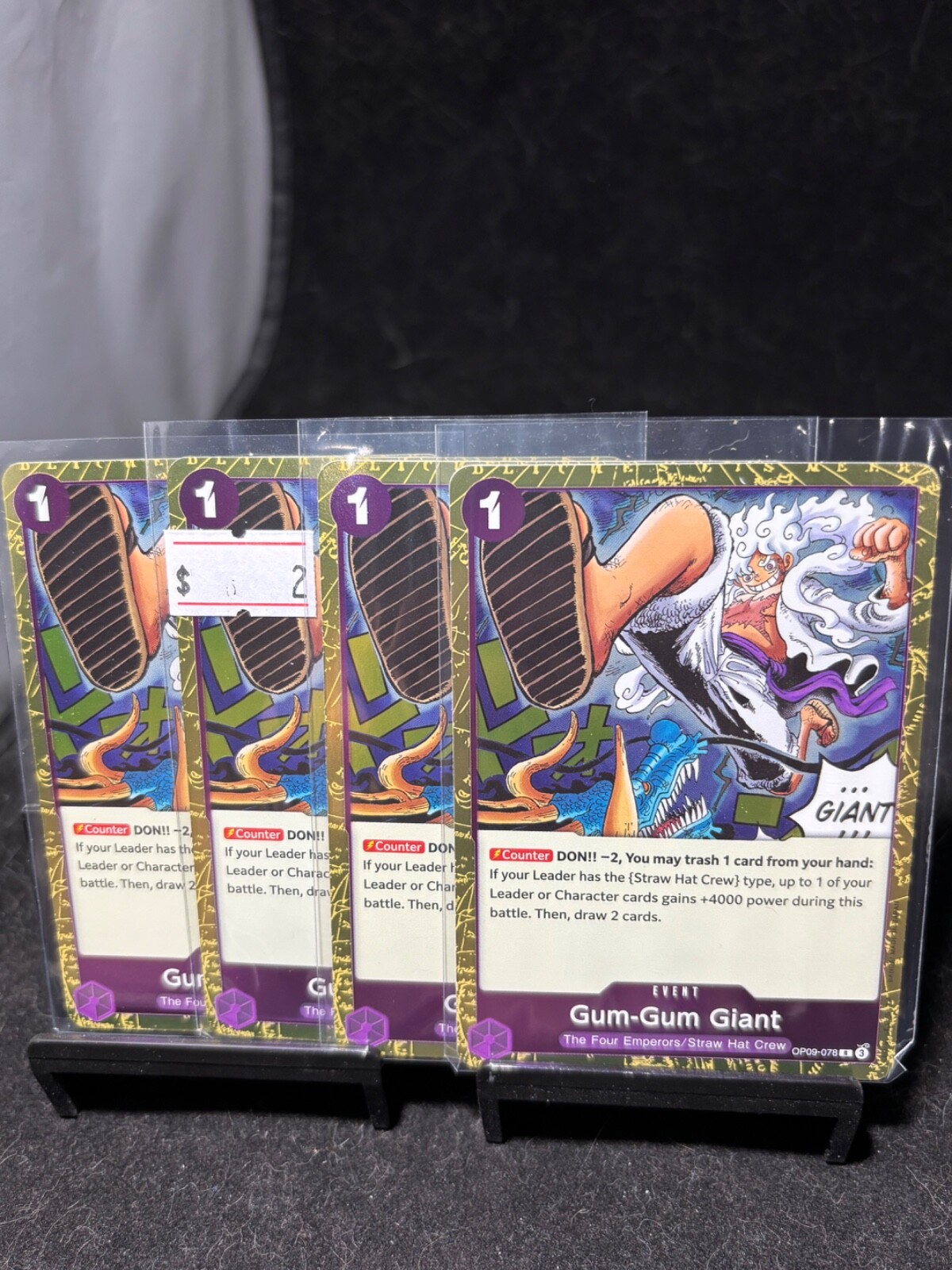4x Gum-Gum Giant - One Piece OP09-078 Rare - Playset English -  NM