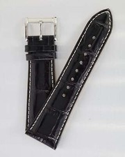 Ecclissi 26mm x 20mm Black Leather Strap 22915 Black
