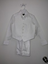 FOUGER Boy's White 4 Piece Suit No Jacket New Size 5-Fast Shipping