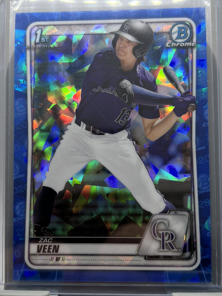 ZAC VEEN 2020 Bowman Draft Sapphire Edition 1ST BOWMAN #BD-107 Colorado Rockies