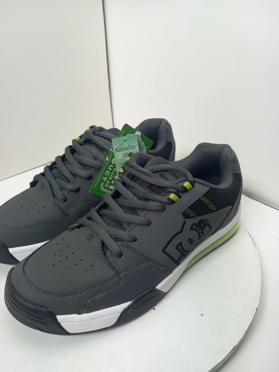 DC Shoes Versatile Grey Black Green Trainers Gray Skate Shoes Mens Sz 9